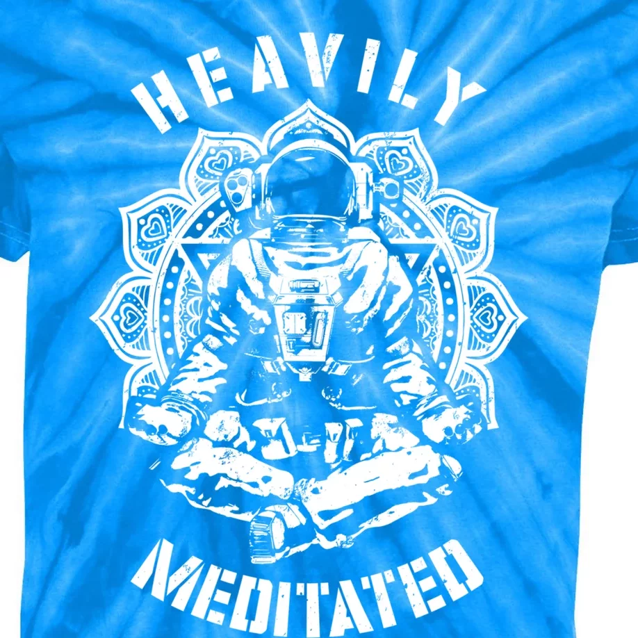 Heavily Meditated Funny Spiritual Yoga Astronaut Dala Gift Kids Tie-Dye T-Shirt