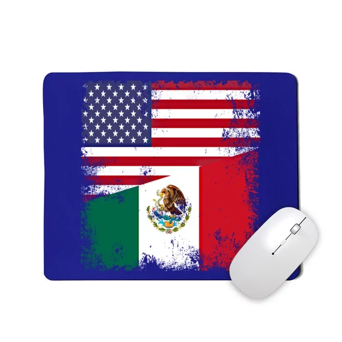 Half Mexican Flag Vintage Mexico Usa Gift Mousepad