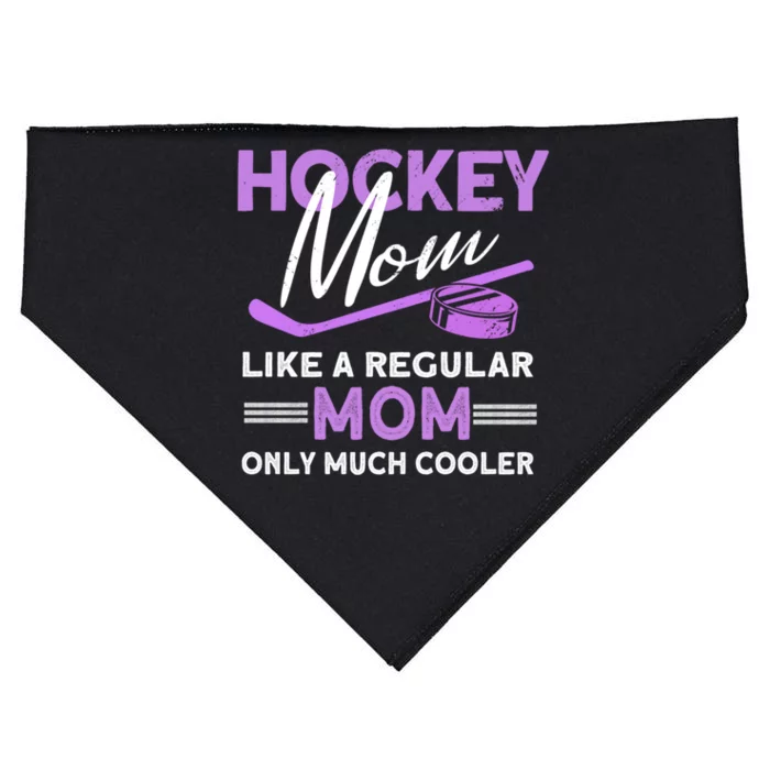 Hockey Mom Funny Ice Hockey Meaningful Gift USA-Made Doggie Bandana