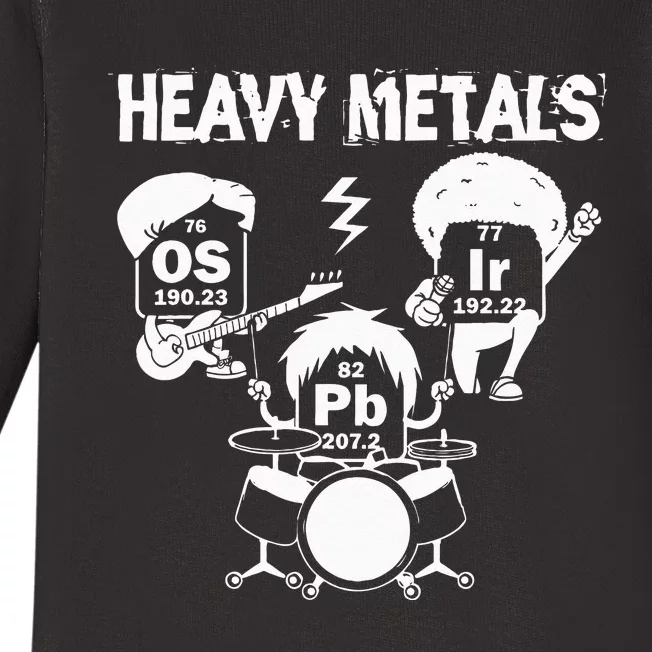 Heavy Metals Funny Chemist Elements Periodic Table Musical Baby Long Sleeve Bodysuit