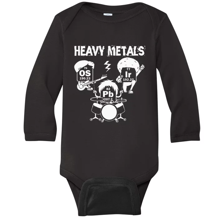 Heavy Metals Funny Chemist Elements Periodic Table Musical Baby Long Sleeve Bodysuit