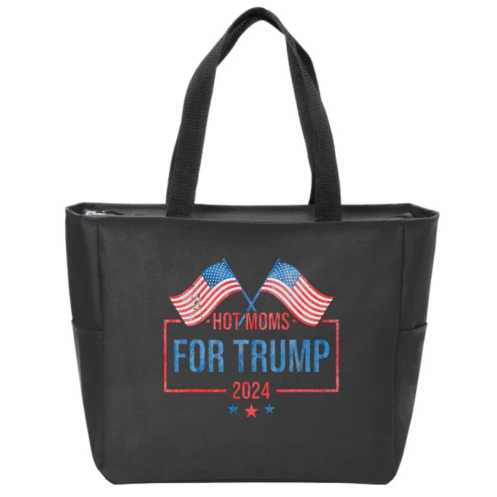 Hot Moms For Trump 2024 Republican Usa Flag Zip Tote Bag