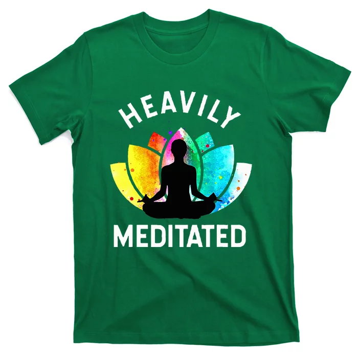 Heavily Meditated  Funny Meditation & Yoga Gift T-Shirt