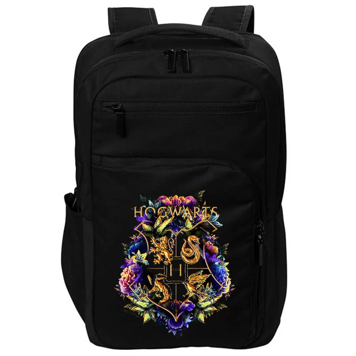 H.O.G.W.A.R.T.S Multicolored Floral Crest Impact Tech Backpack