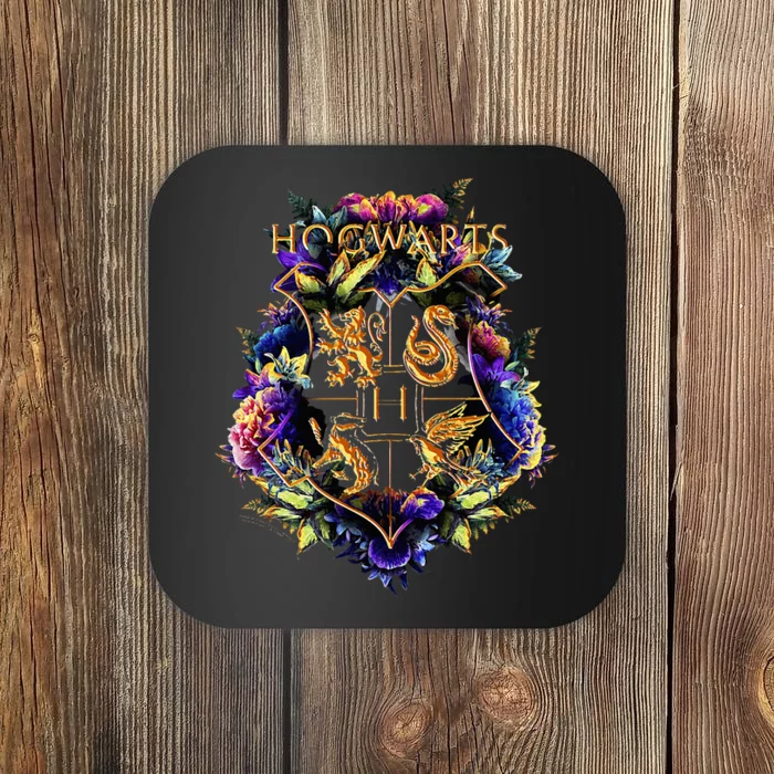 H.O.G.W.A.R.T.S Multicolored Floral Crest Coaster