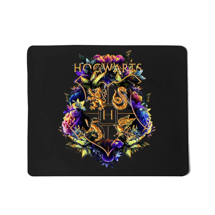 H.O.G.W.A.R.T.S Multicolored Floral Crest Mousepad