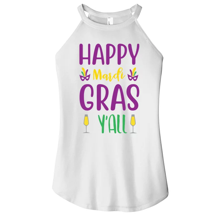 Happy Mardi Gras Ya'll Women’s Perfect Tri Rocker Tank