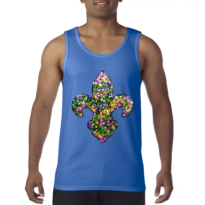 Happy Mardi Gras Carnival Fat Tuesday Fleur De Lis Tank Top