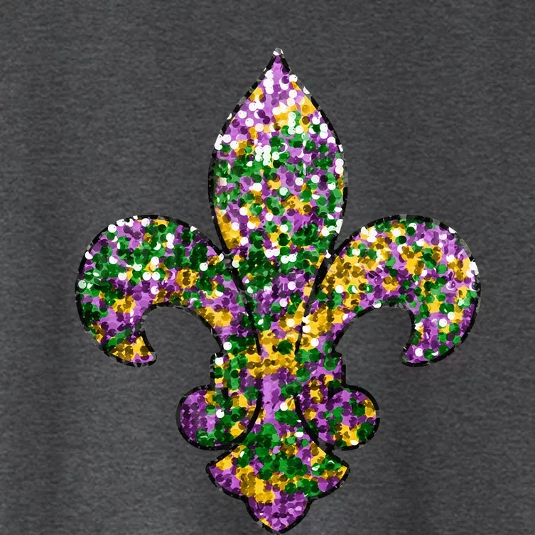 Happy Mardi Gras Carnival Fat Tuesday Fleur De Lis Women's Crop Top Tee