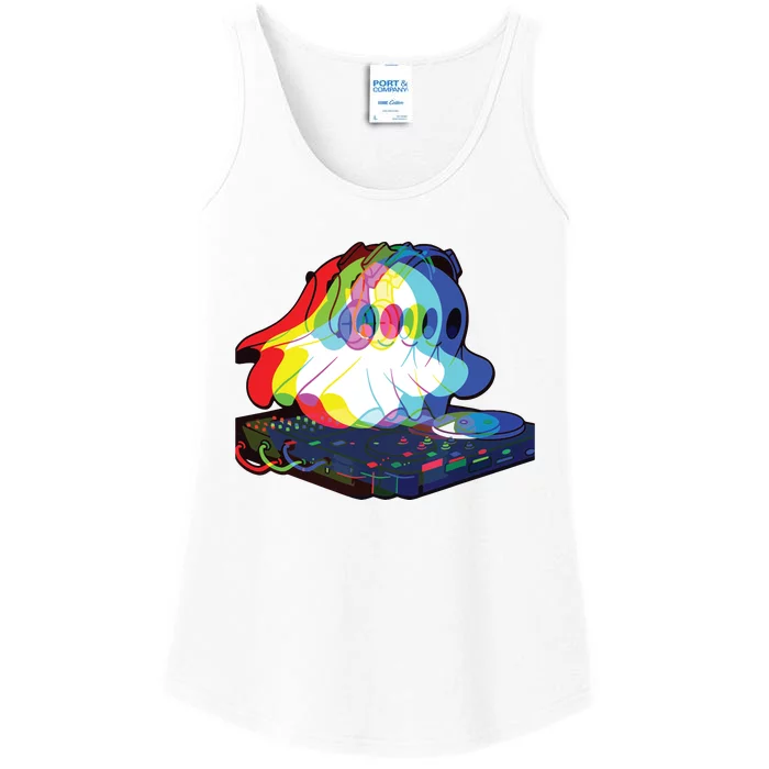 House Music Ghost Halloween Techno Rave Halloween Party Ladies Essential Tank