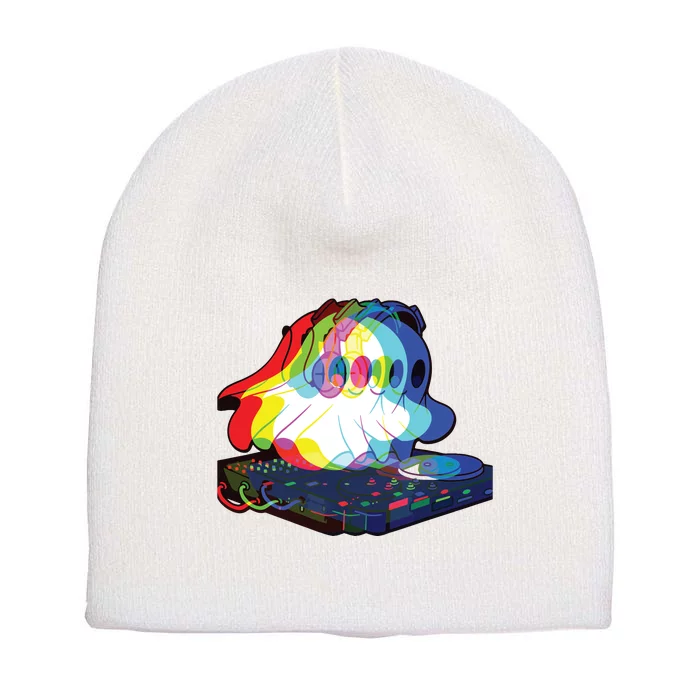 House Music Ghost Halloween Techno Rave Halloween Party Short Acrylic Beanie