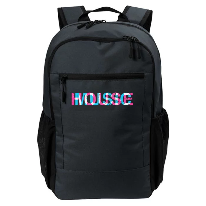 House Music Glitch Optical Illusion Edm Rave Dj Daily Commute Backpack