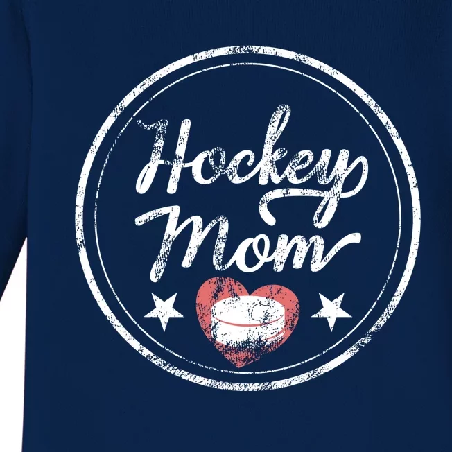 Hockey Mom Gift For Women Heart Gift Baby Long Sleeve Bodysuit