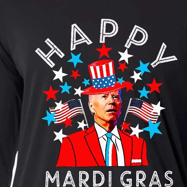 Happy Mardi Gras Joe Biden 4th Of July Memorial Independence Cooling Performance Long Sleeve Crew