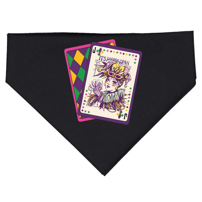 Happy Mardi Gras Tarot Card Louisiana Mardi Gras Queen USA-Made Doggie Bandana