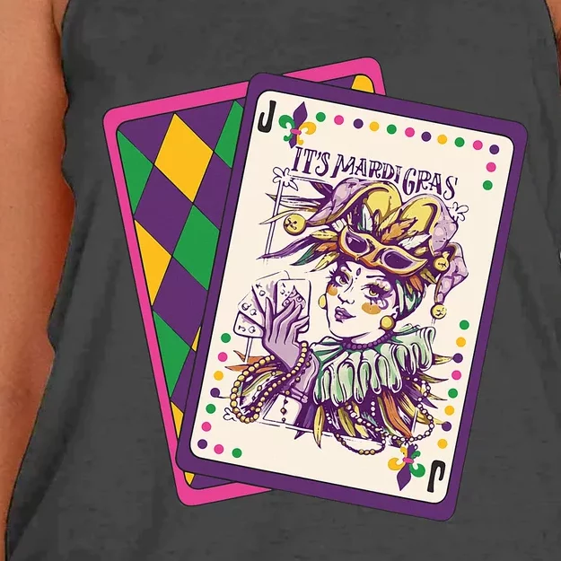 Happy Mardi Gras Tarot Card Louisiana Mardi Gras Queen Women's Knotted Racerback Tank