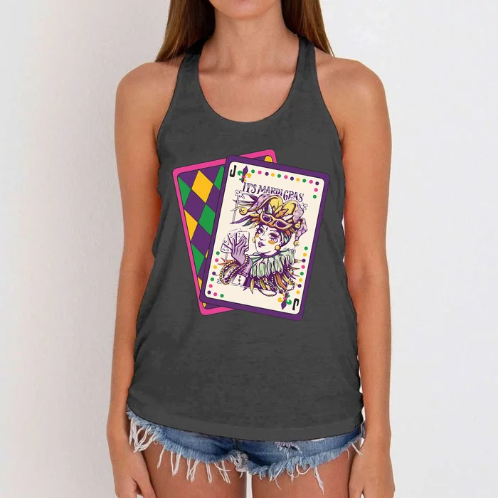 Happy Mardi Gras Tarot Card Louisiana Mardi Gras Queen Women's Knotted Racerback Tank