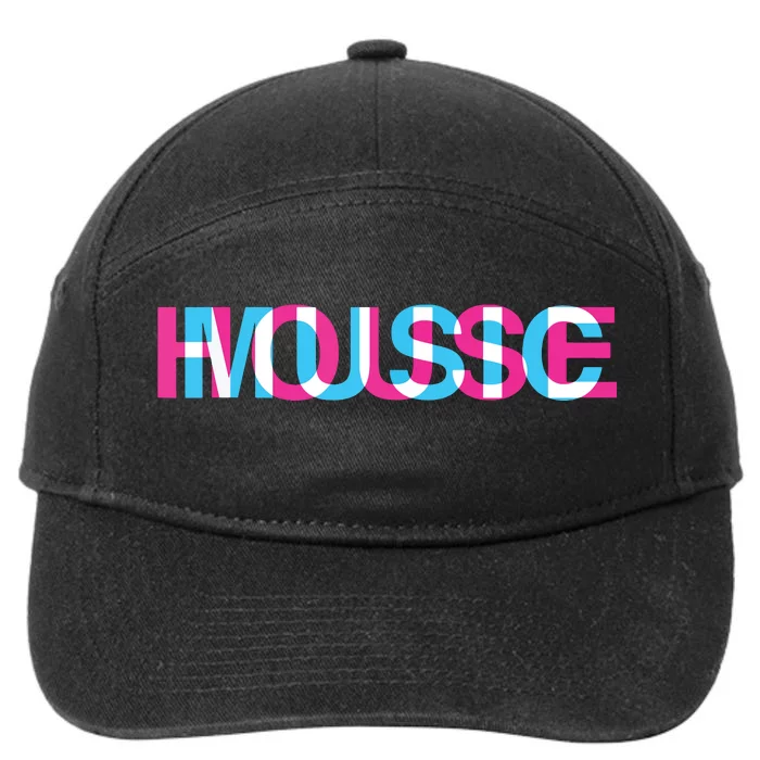 House Music Glitch Optical Illusion Edm Rave Dj 7-Panel Snapback Hat