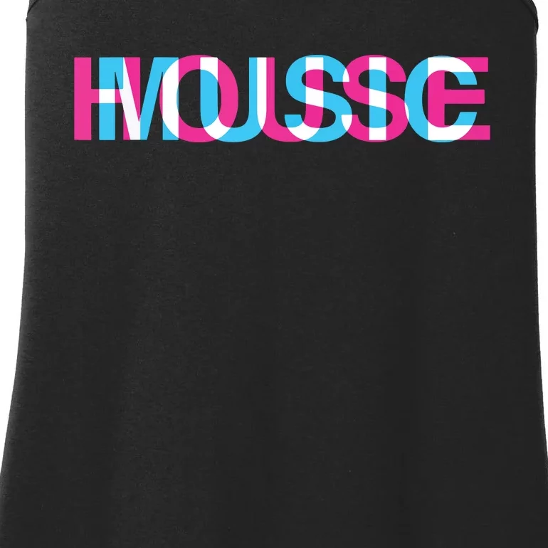 House Music Glitch Optical Illusion Edm Rave Dj Ladies Essential Tank