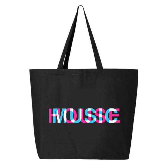 House Music Glitch Optical Illusion Edm Rave Dj 25L Jumbo Tote