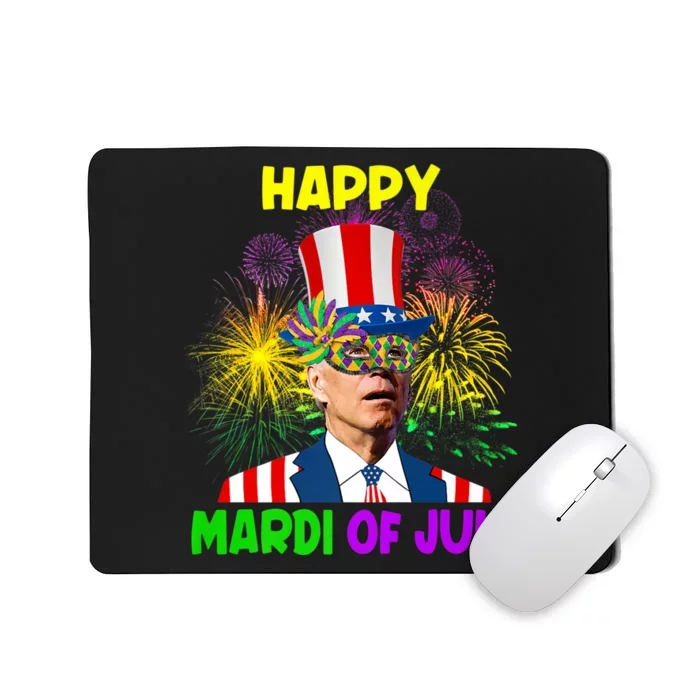 Happy Mardi Gras Funny Joe Biden Sarcastic 4th Of July Mousepad