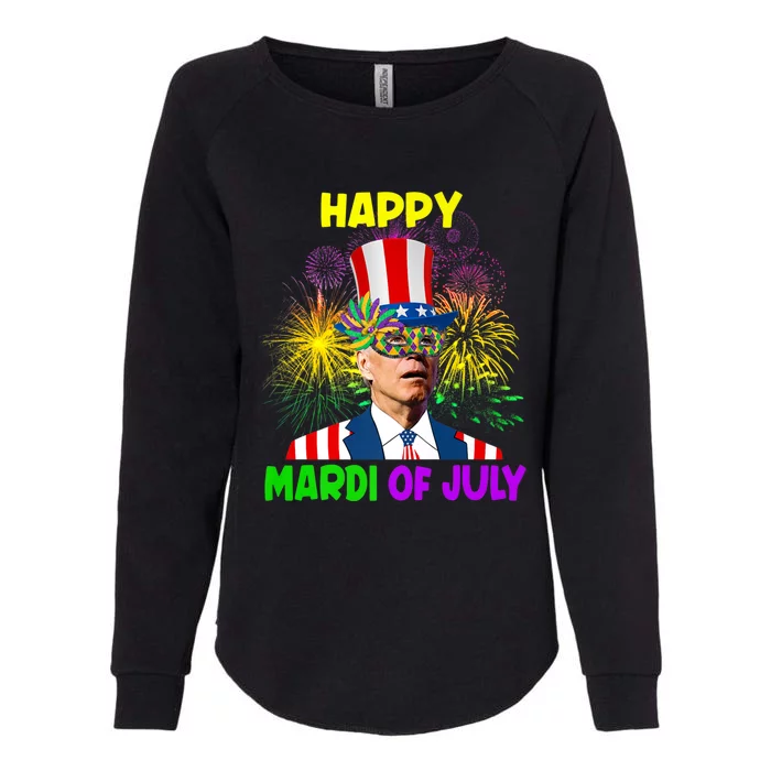 Happy Mardi Gras Funny Joe Biden Sarcastic 4th Of July Womens California Wash Sweatshirt