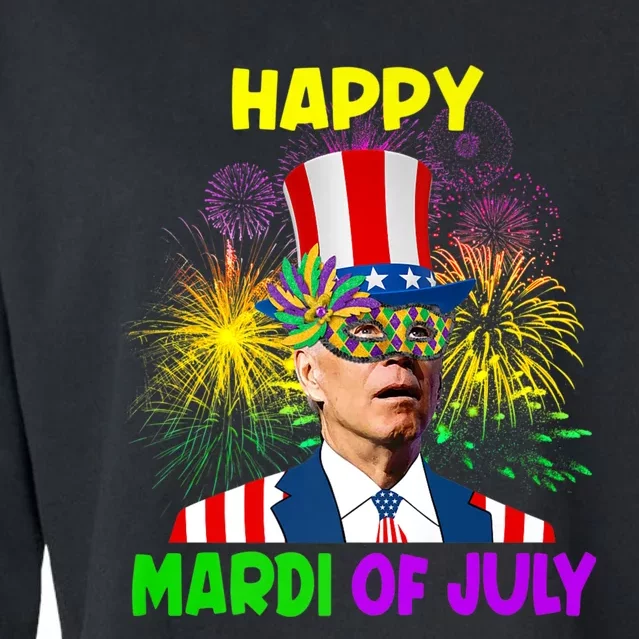 Happy Mardi Gras Funny Joe Biden Sarcastic 4th Of July Cropped Pullover Crew