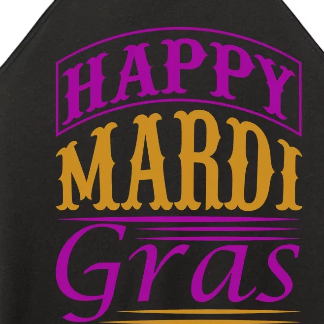 Happy Mardi Gras Women’s Perfect Tri Rocker Tank