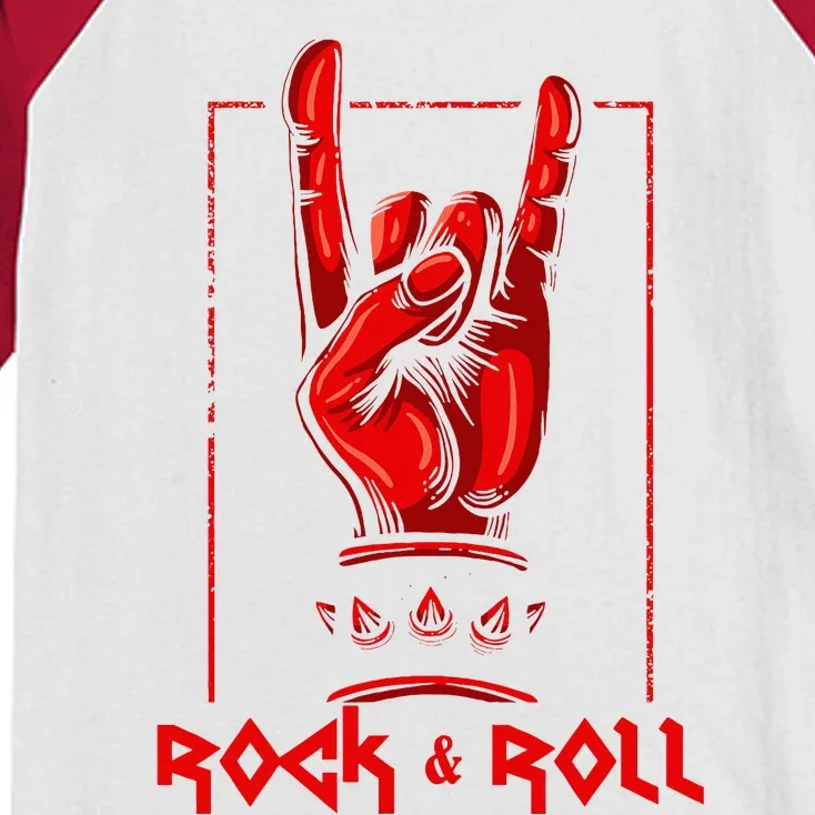 Heavy Metal Guitar Death Metal Rock N Roll Music Kids Colorblock Raglan Jersey