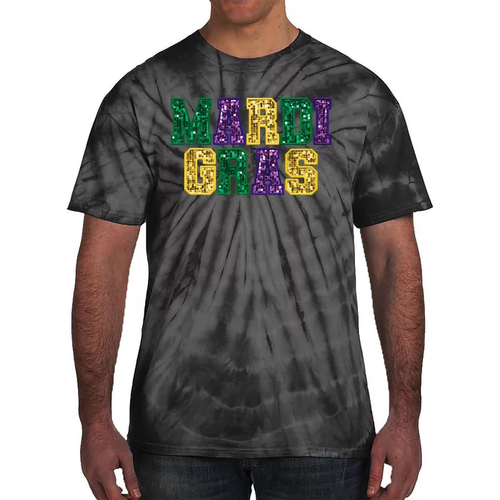 Happy Mardi Gras Carnival Fat Tuesday Fleur De Lis Tie-Dye T-Shirt