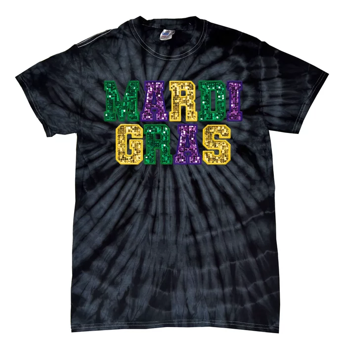 Happy Mardi Gras Carnival Fat Tuesday Fleur De Lis Tie-Dye T-Shirt