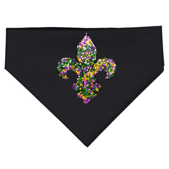 Happy Mardi Gras Carnival Fat Tuesday Fleur De Lis USA-Made Doggie Bandana