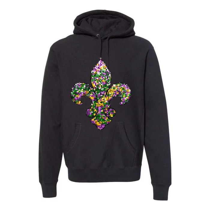 Happy Mardi Gras Carnival Fat Tuesday Fleur De Lis Premium Hoodie