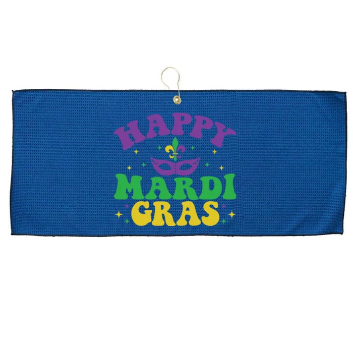 Happy Mardi Gras Large Microfiber Waffle Golf Towel