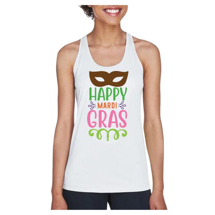 Happy Mardi Gras Women's Racerback Tank