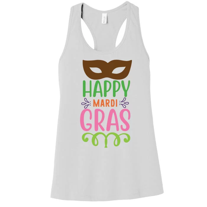 Happy Mardi Gras Women's Racerback Tank