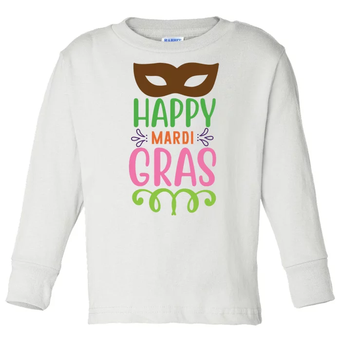 Happy Mardi Gras Toddler Long Sleeve Shirt