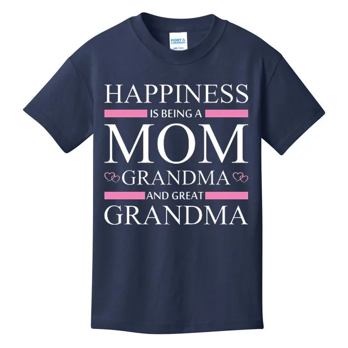 Happiness Mom Grandma Great Grandma Kids T-Shirt