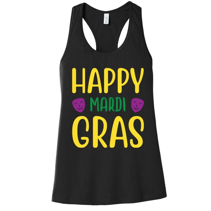 Happy Mardi Gras Women's Racerback Tank