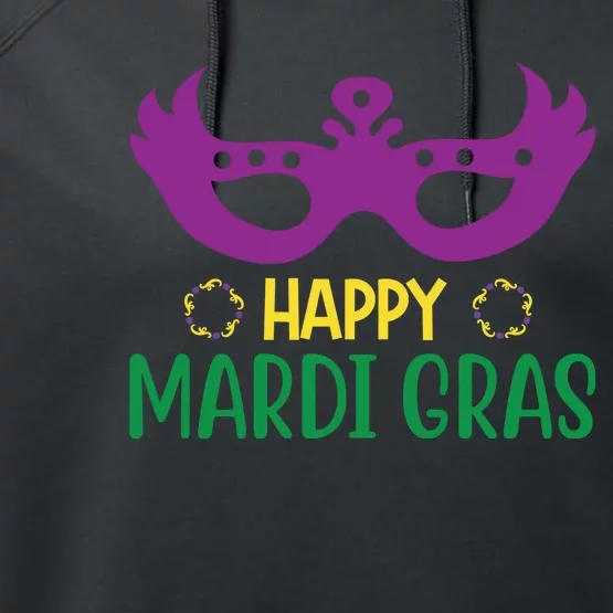 Happy Mardi Gras Performance Fleece Hoodie