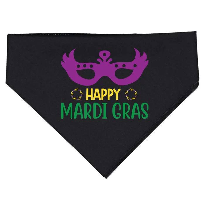 Happy Mardi Gras USA-Made Doggie Bandana