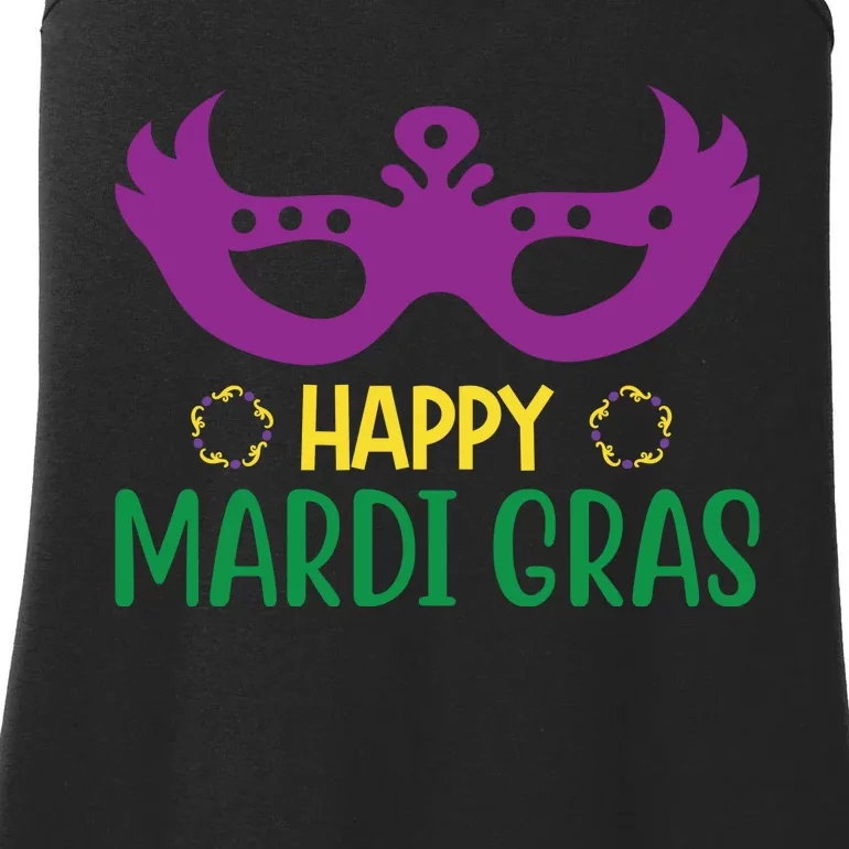 Happy Mardi Gras Ladies Essential Tank