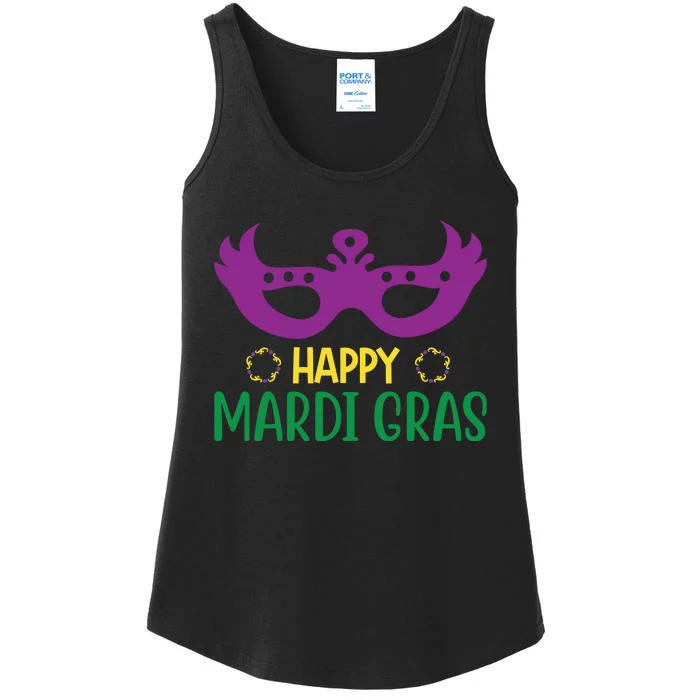 Happy Mardi Gras Ladies Essential Tank