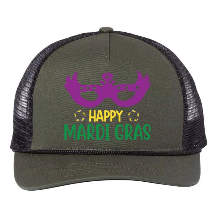 Happy Mardi Gras Retro Rope Trucker Hat Cap