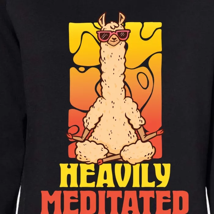 Heavily Meditated Great Gift Yoga Llama Gift Womens California Wash Sweatshirt