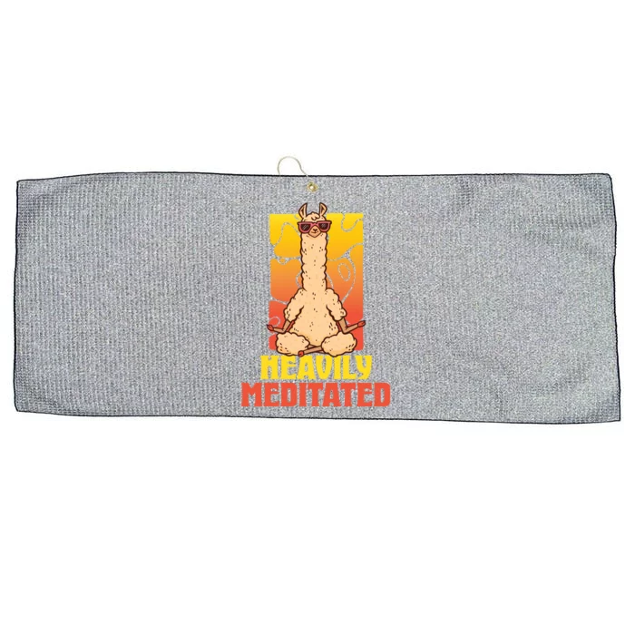 Heavily Meditated Great Gift Yoga Llama Gift Large Microfiber Waffle Golf Towel