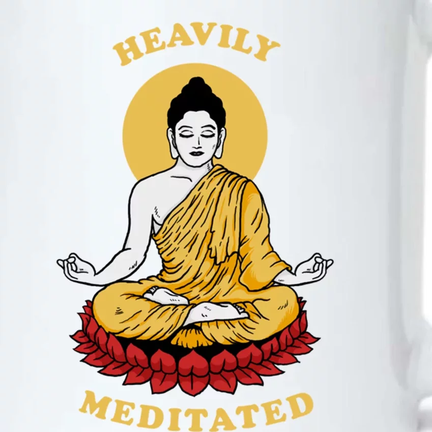 Heavily Meditated Gift Yoga Meditation Buddha Zen Gift Black Color Changing Mug