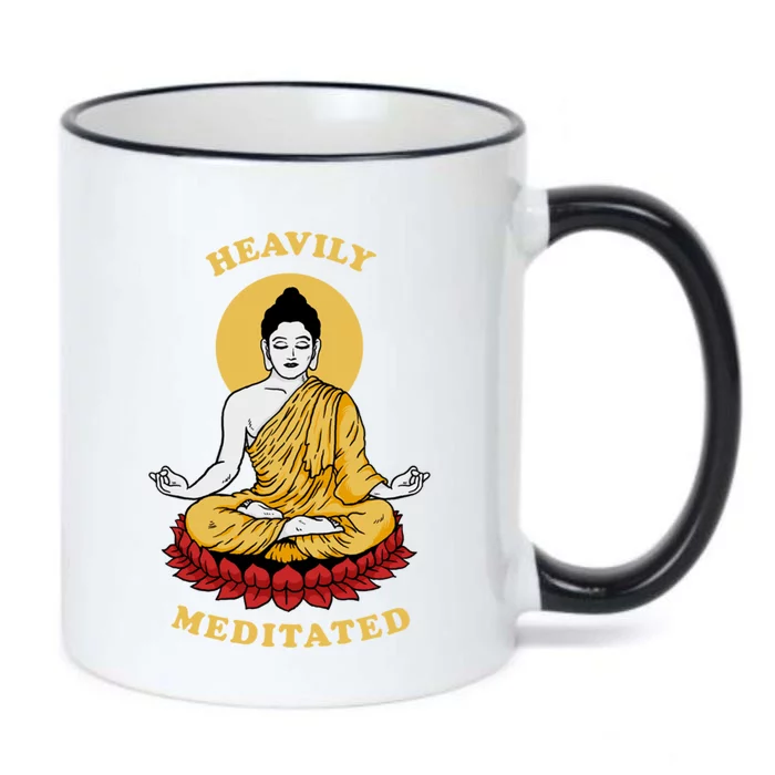 Heavily Meditated Gift Yoga Meditation Buddha Zen Gift Black Color Changing Mug