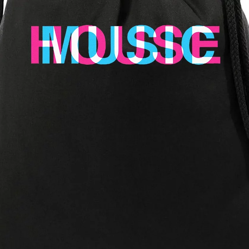 House Music Glitch Optical Illusion EDM Rave DJ Drawstring Bag