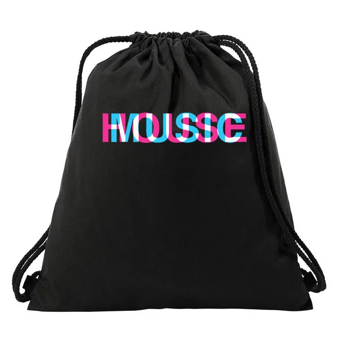 House Music Glitch Optical Illusion EDM Rave DJ Drawstring Bag